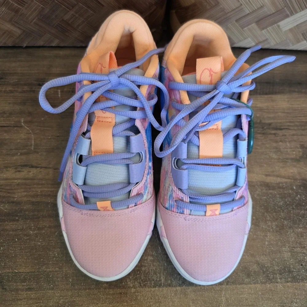 Nike Shoes Youth Size 4.5 PG 6 Painted Swoosh Blue Pink D09824-100 New